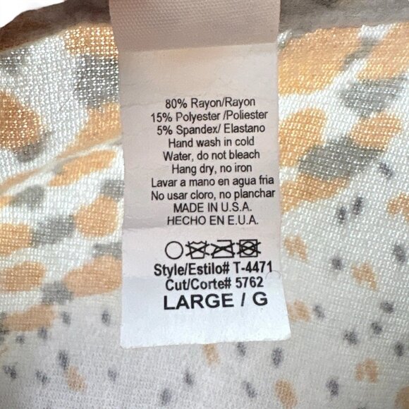 7th Roy Abstract Leopard Dot Print Buttoned Top Shacket Light Gray Tan Size L - Picture 7 of 8